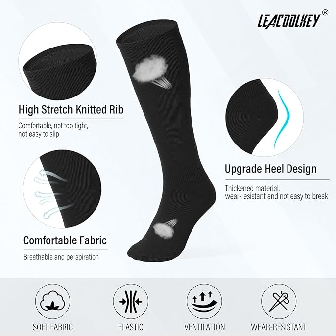 LEACOOLKEY Baseball Belt and Socks Combo Set Adjustable Softball Socks and Elastic Belt for Youth and Adult