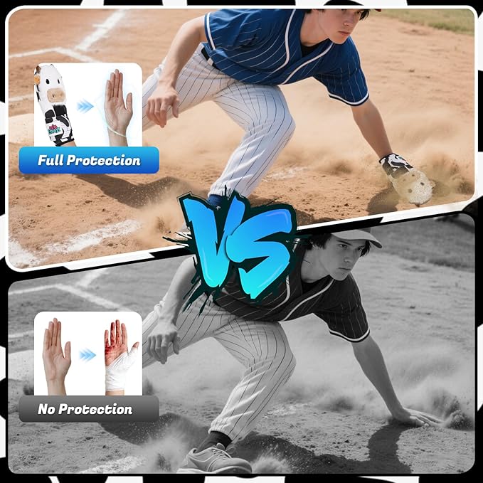 Big Crazy Baseball Sliding Mitt for Youth Sliding Mitt Adult Baseball Sliding Glove Universal Left/Right Hand Drippy Drip Accessory Bulldog Cow Giraffe
