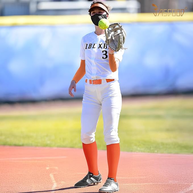 Baseball Socks and Belt for Youth Adult Softball Socks Combo Elastic Waist Belt for Men Kids Boys Girls Women JASGOOD