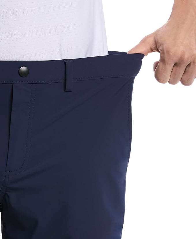 PGA Tour Men's 8" Solid Performance Stretch Pull-on Golf Shorts with Stretch Waistband, Moisture-Wicking, Sun Protection