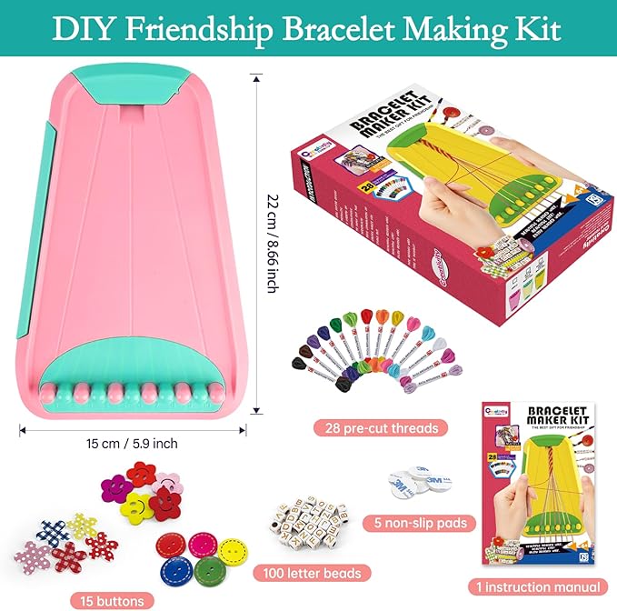 Friendship Bracelet Making Kit for Girls, Arts and Crafts Bracelets String - Image 4