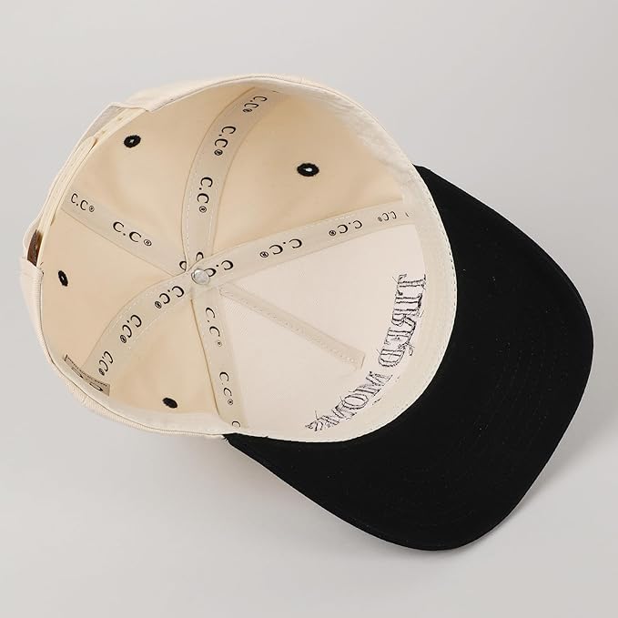MIRMARU Two-Tone Vintage Canvas Trucker Hats for Men & Women, Adjustable Size Baseball Caps with Trendy Embroidered Design