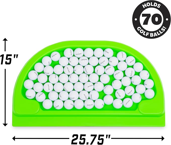 GoSports All-Weather Golf Ball Trays with 70 Ball Capacity - Black or Green - Compatible with All Hitting Mats