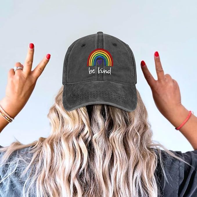 Gay Pride Rainbow Trucker Hat for Men and Women LGBT Embroidered Adjustable Washable LGBTQ Baseball Cap Gifts