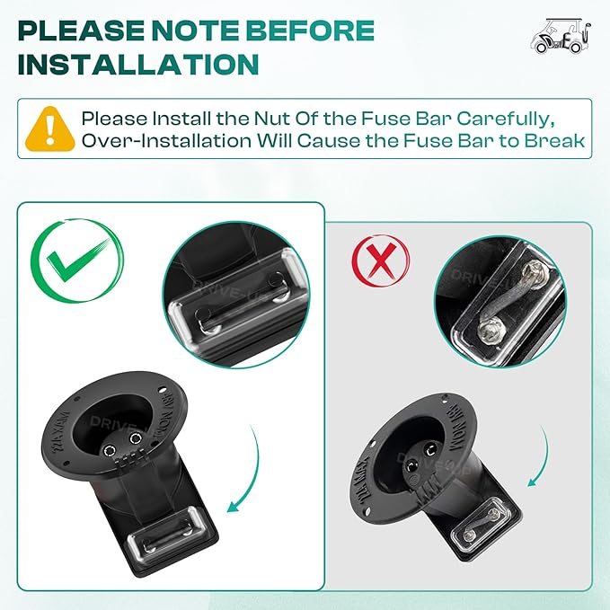DRIVE UP 48V Club Car Charger Receptacle Charger Plug for Club Car DS Modes, Golf Cart Charging Port with Cord and Club Car Plug OEM 101828901 101802101