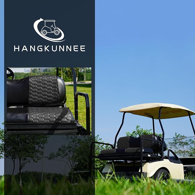 Golf Cart Seat Covers for EZGO TXT Club Car DS Gas or Electric OEM Regular Seat Cushion, No Staple, Golf Cart Vinyl Replacement Seat Cover