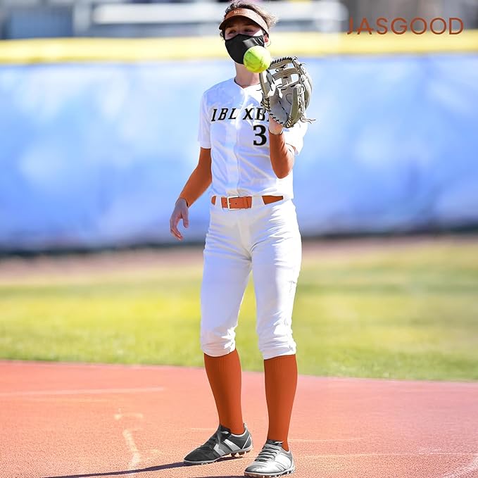 Baseball Socks and Belt for Youth Adult Softball Socks Combo Elastic Waist Belt for Men Kids Boys Girls Women JASGOOD