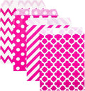 KEYYOOMY 100 Pcs Hot Pink Candy Buffet Bags Small Cookie Bags Polka Dot Paper by KEYYOOMY