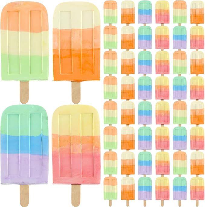 48 Pcs Ice Cream Sidewalk Chalk Set Multicolor Party Favors Bulk Washable Safe by Mooliwe