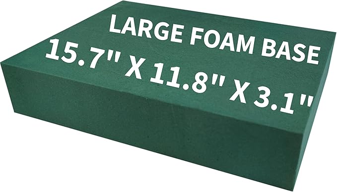 FLOFARE Floral Foam Base 15.7"L x 11.8"W x 3.1"H, Large Floral Foam Block by FLOFARE