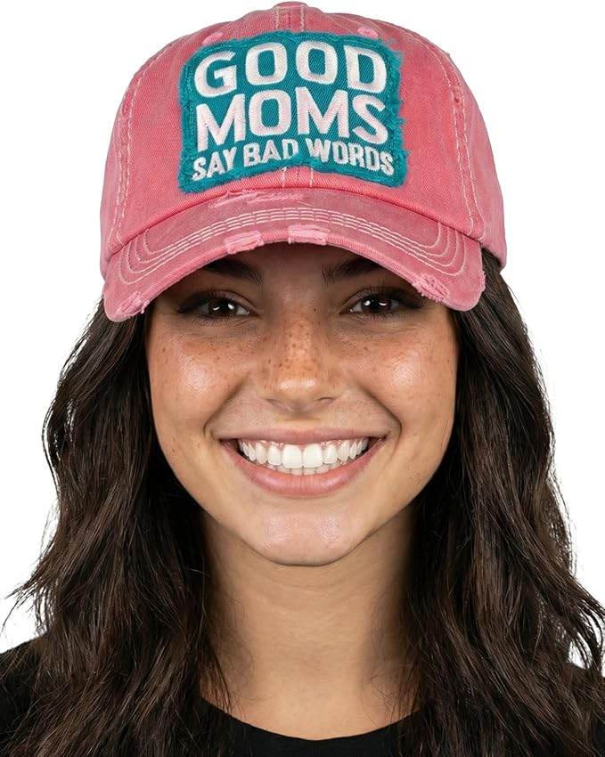 Funky Junque Distressed Vintage Baseball Cap - Embroidered Patch Women's Hat - Holiday, Lifestyle & Patriotic Designs