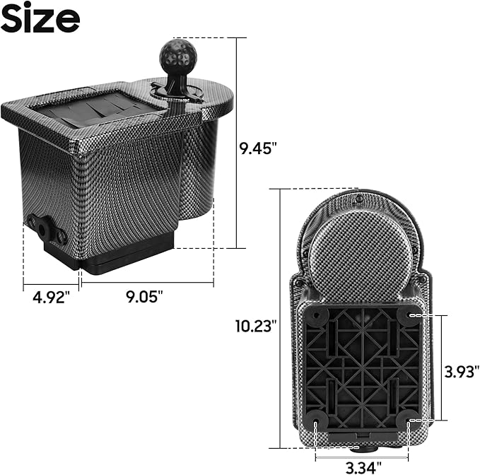 10L0L Golf Cart Ball and Golf Club Head Cleaner/Washer 2-in-1 with Universal Bracket-Removable-Fits EZGO TXT RXV & Club Car DS Precedent & Yamaha Models