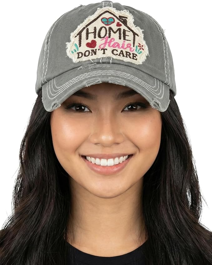 Funky Junque Distressed Vintage Baseball Cap - Embroidered Patch Women's Hat - Holiday, Lifestyle & Patriotic Designs
