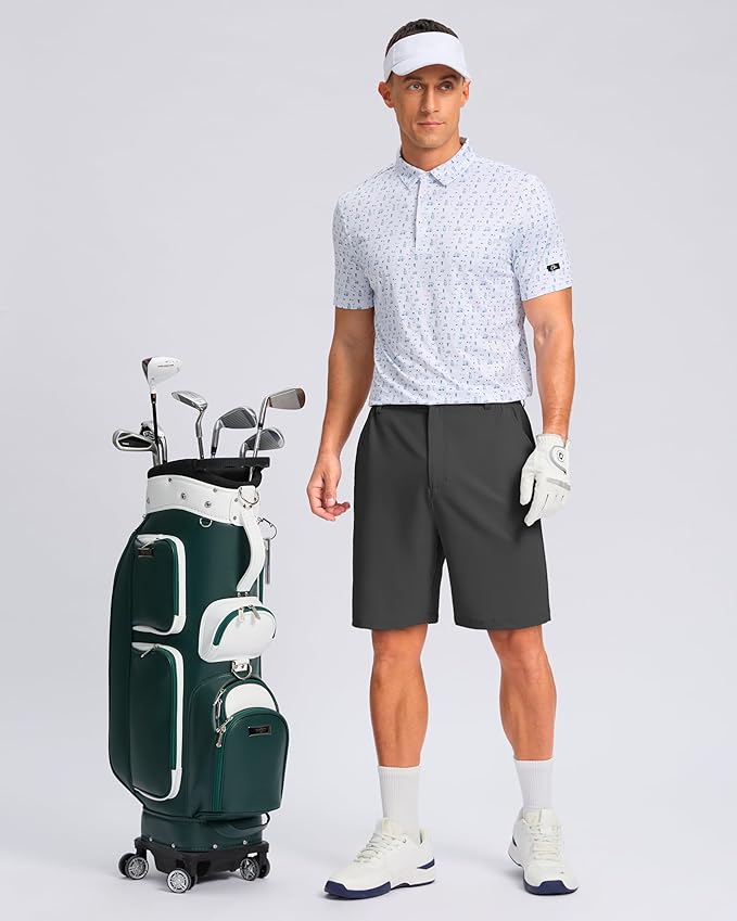 Pudolla Men's Casual Shorts 7"/9"/5" Lightweight Golf Shorts with 3 Pockets Stretch Quick Dry Comfy Work Shorts
