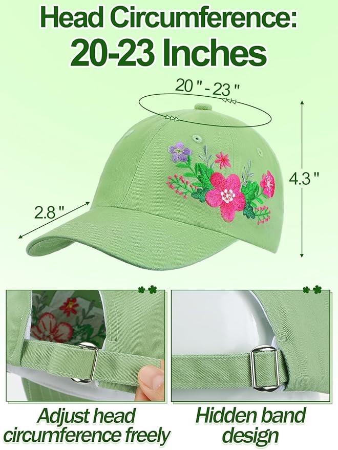 Biggun Trendy Embroidered Baseball Cap for Girls Women Men - Adjustable Soft Breathable Hats for Casual Wear