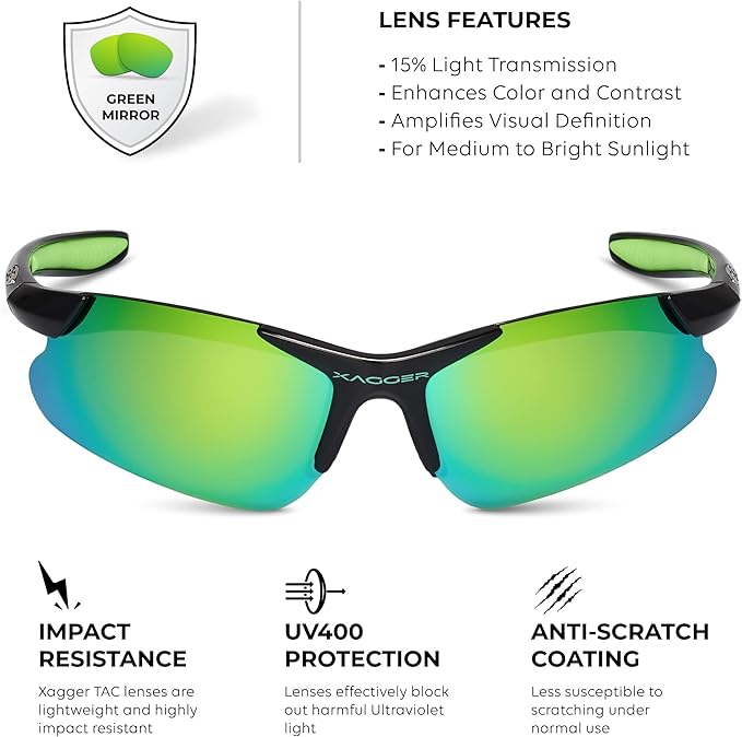 Xagger Kids Youth Polarized Sports Sunglasses for Boys Girls Baseball Softball Glasses TR90 Frame
