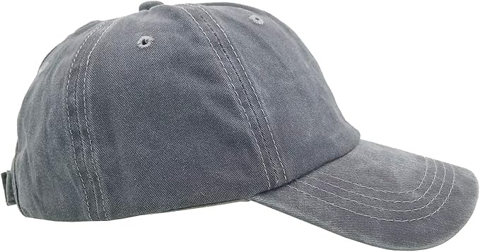 Eohak Ponytail Baseball Hat Distressed Retro Washed Womens Twill