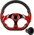 Golf Cart Accessories Steering Wheel D-bottom with Golf Adapter for CLUB CAR PRECEDENT Golf Carts Adapter Skid-(RED)
