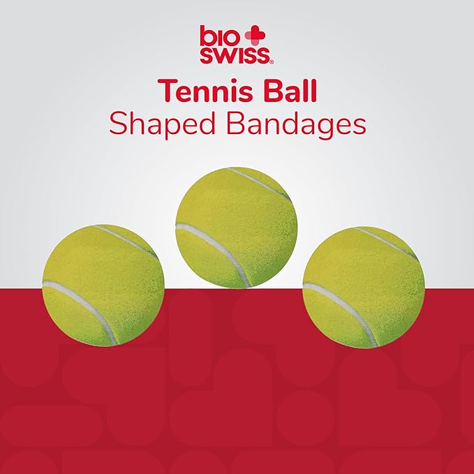 BioSwiss Bandages, Tennis Ball Shaped Self Adhesive Bandage Set, Latex Free, Sterile Wound Care, 50 Count