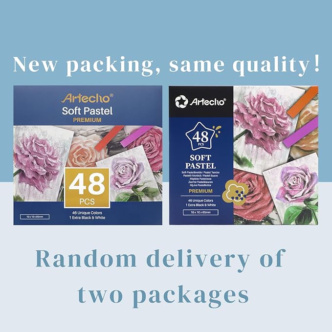 Artecho 48pcs Soft Pastels, 46 Colors Including 4 Fluorescent Colors, Extra - Image 2