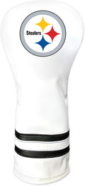 Team Golf NFL Pittsburgh Steelers White Vintage Fairway Head Cover White Vintage Fairway Golf Club Headcover, Form Fitting Design, Retro Design