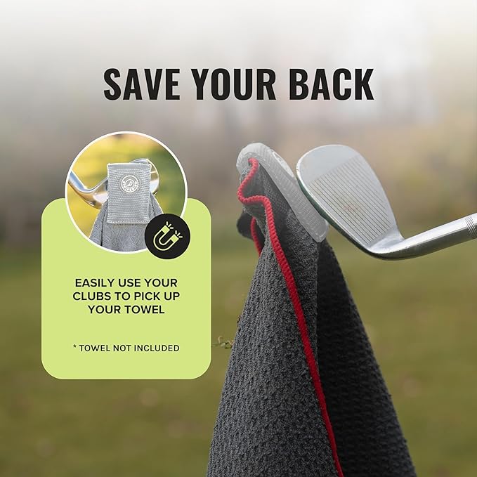 Stripebird - Magnetic Clip for Any Towel (Gray) - Highest Strength Magnet for Magnetic Golf Towel - Removable from Towels - Magnet Golf Towel - Magnetic Golf Towels for Men