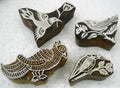 Craftsofindia® Set of 4 Birds Shaped Premium Hand-Carved Wooden Block Stamps by CraftsofIndia