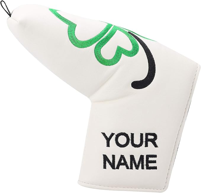 Craftsman Golf Green Lucky Clover Driver Wood Hybrid Headcover Blade Mallet Putter Cover for Scotty Cameron Taylormade Odyssey Also for Custom Version with Your Name Stitched
