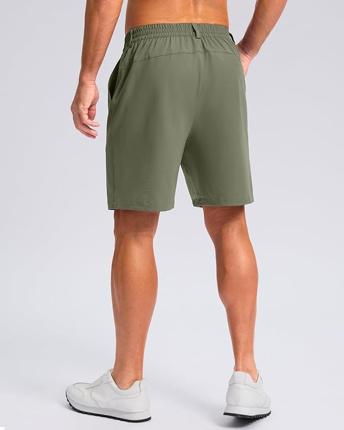 Pudolla Men's Casual Shorts 7"/9"/5" Lightweight Golf Shorts with 3 Pockets Stretch Quick Dry Comfy Work Shorts