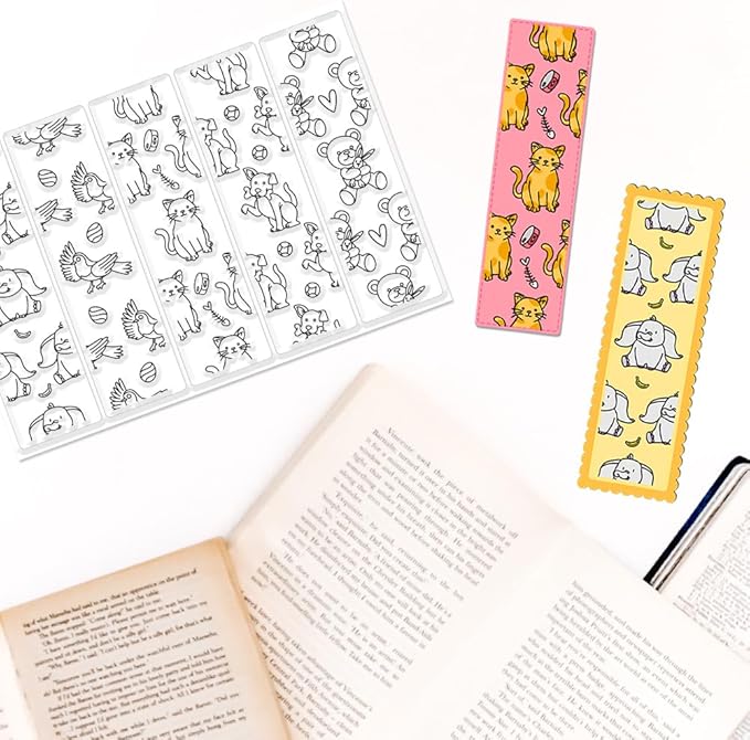 Animal Bookmark Clear Stamps 6.3x4.3 Rectangular PVC Silicone Stamps - Image 4