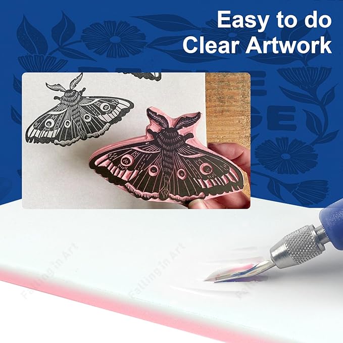 Falling in Art 5 Pack Rubber Carving Block, Soft Linoleum Block - Image 4