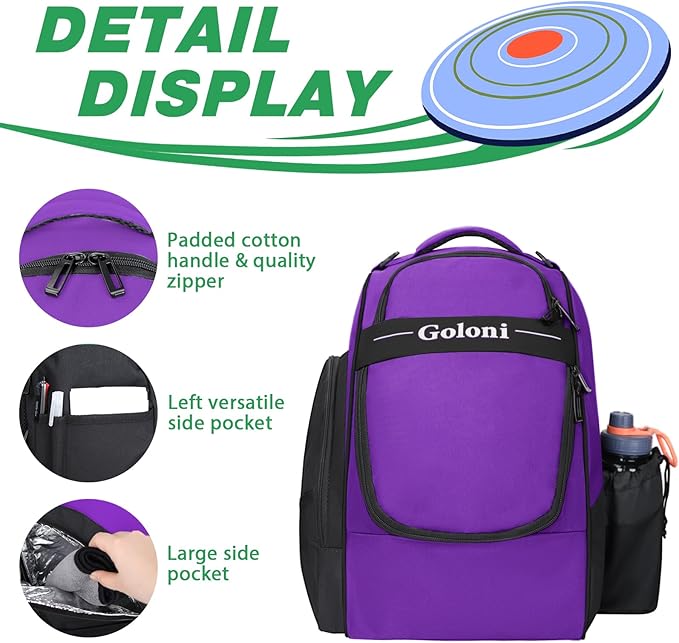 Disc Golf Bag Holds 23+ Discs,Durable Disc Golf Backpack with cooler compartment,Large Capacity Frisbee Bags