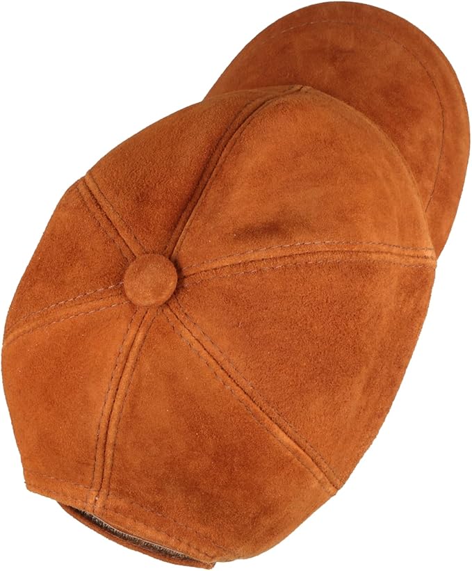 Suede Leather Baseball Cap – Unstructured 6 Panel Adjustable Strapback Hat for Men & Women