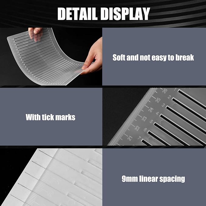 2 Packs Plastic Straight Line Stencil Template - Image 3