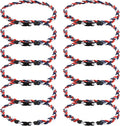 12Pack Baseball Necklaces for Boys, 18inches Braided Rope Tornado Titanium Sports Necklaces, Ideal for Baseball Team Gifts, Party Favors, Baseball Accessories Drip，Multi-Color