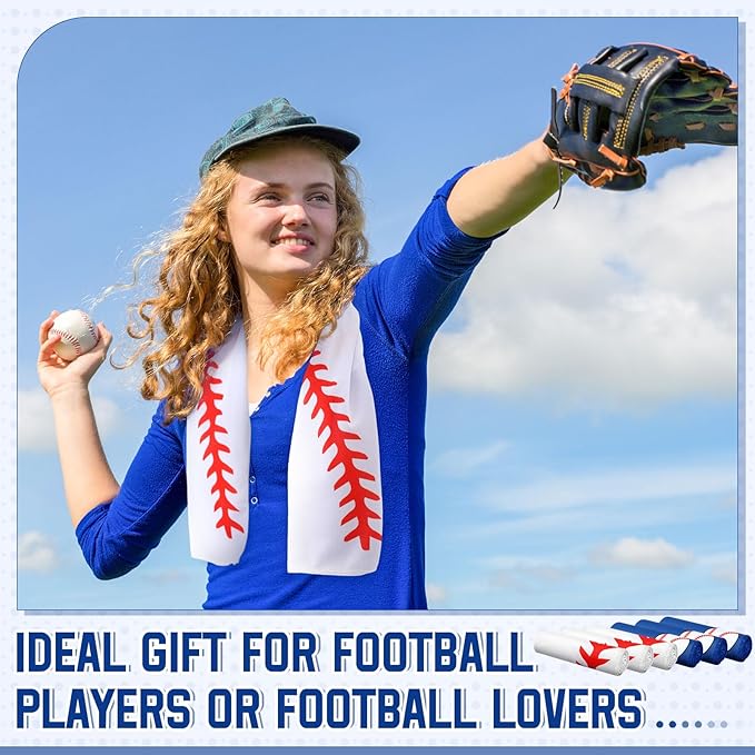 FuWeave 12 Pcs Sports Cooling Towels Baseball Basketball Softball Breathable Soccer Football Volleyball Microfiber Ice Towel Fast Drying for Party Favors Team Gift (Blue,40 x12 Inches)