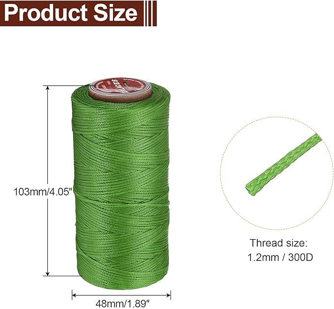 uxcell Flat Leather Sewing Waxed Thread, 140m / 153 Yards Polyester Wax String - Image 2