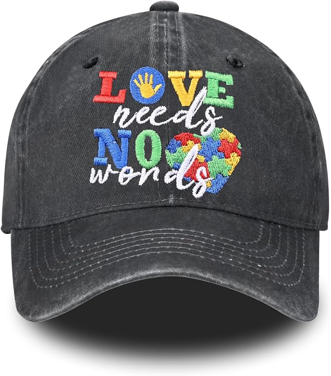 Embroidered Baseball Cap for Women Men Vintage Adjustable Washed Distressed Denim Baseball Hat