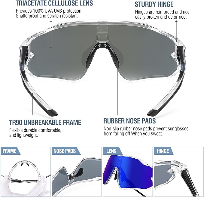 DUCO Kids Sunglasses Youth Baseball Sun Glasses Lightweight TR90 Frame UV400 Sports Cycling Shades for Boys Girls DK268