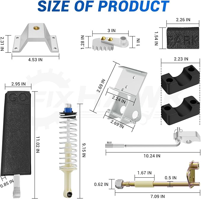 Club Car DS Accelerator Pedal Repair Bag Fits Club Car DS Carryall 1996-UP Golf Cart,Included Brake Block Mounting Set & DS Accelerator Pedal,OEM# 1017696 1011402 101187702 1011694