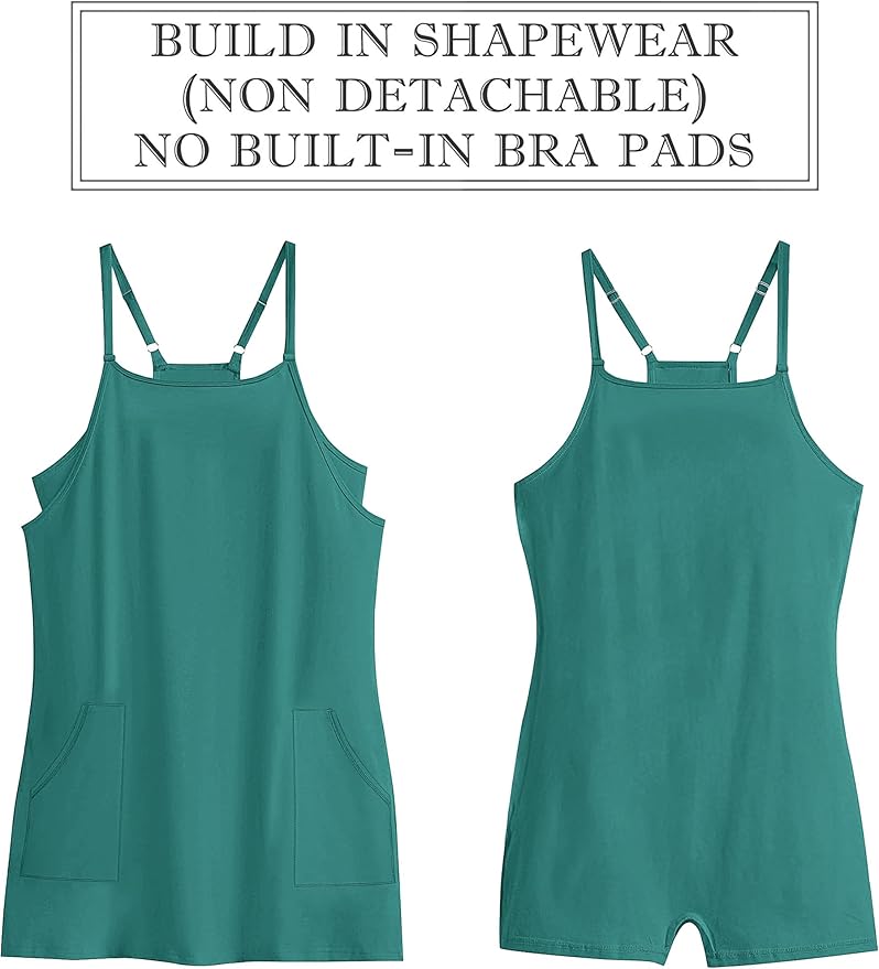 ANRABESS Women Summer Dress 2026 Beach Vacation Outfits Tennis Athletic Workout Romper Dress Built in Shorts Travel Clothes