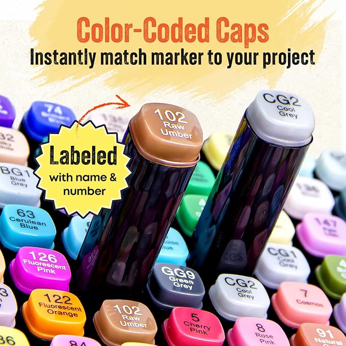 262-Piece Dual Tip Alcohol Markers Set - Image 2