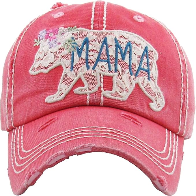 Funky Junque Distressed Vintage Baseball Cap - Embroidered Patch Women's Hat - Holiday, Lifestyle & Patriotic Designs