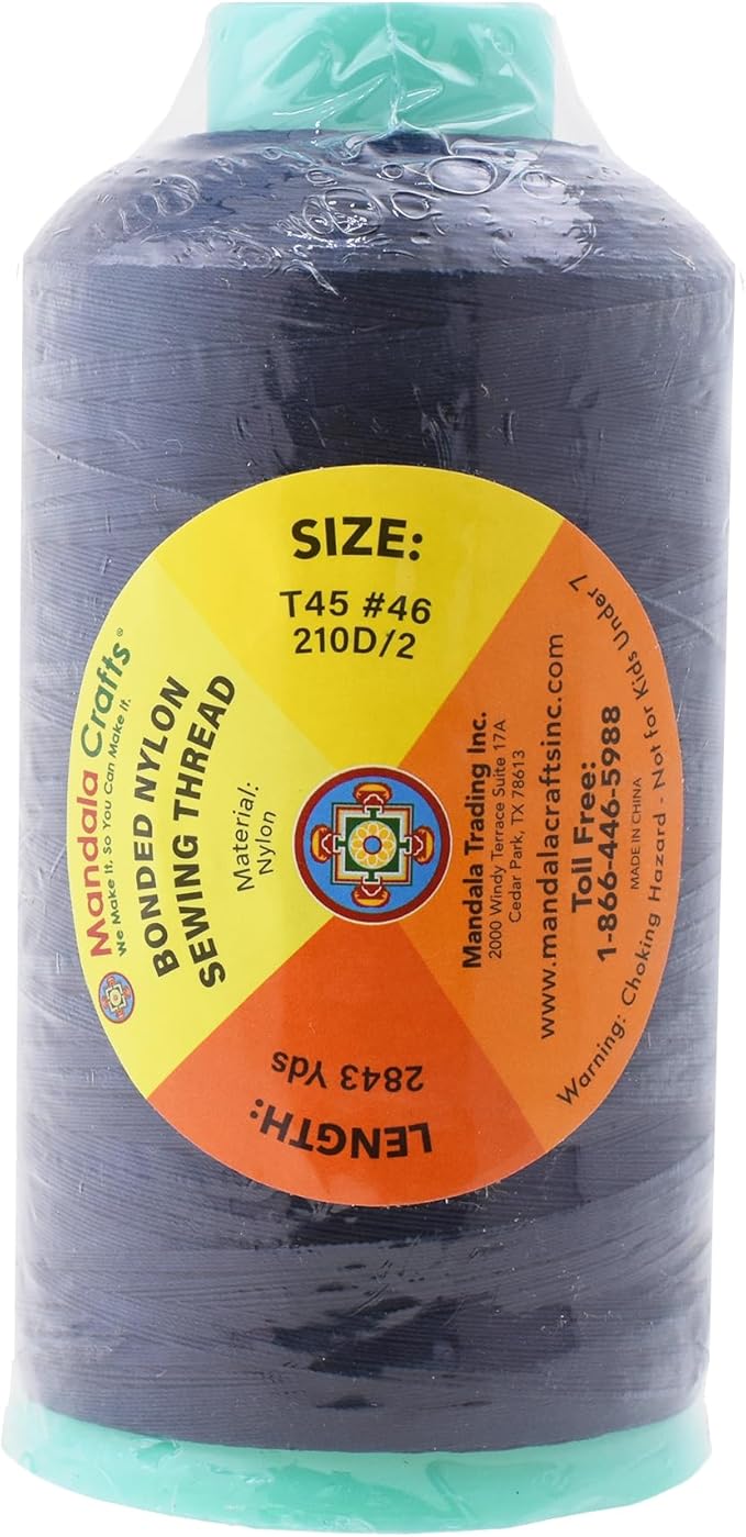 Mandala Crafts Bonded Nylon Thread Navy Blue Heavy Duty Sewing Threads - Image 3