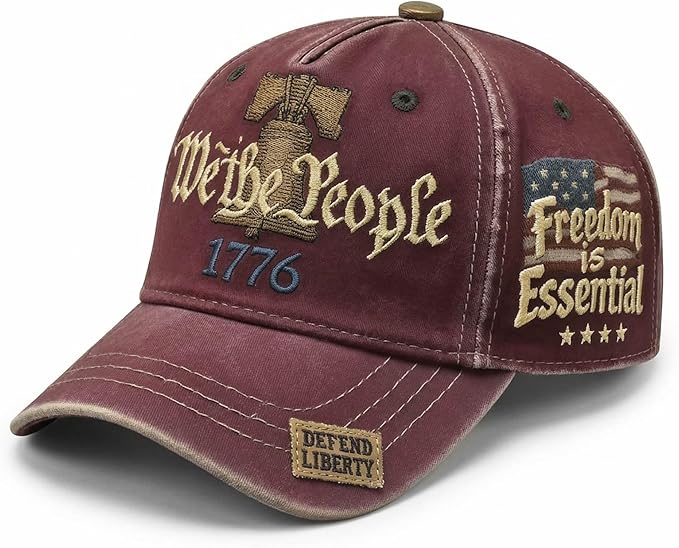 USA 250th Anniversary Hat, Adjustable 250th Anniversary Printed Patriotic Baseball Caps, Tribute Retro Washed Hat