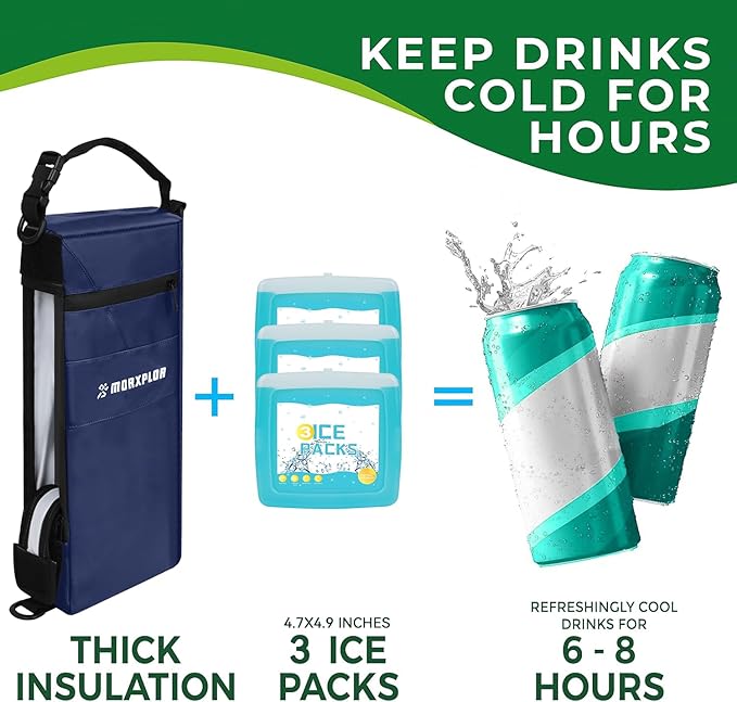 Golf Cooler Bag - 6 Can Insulated Beer Sleeve Soft Cooler,Golf Cart Accessories,Golf Club Bag Accessories