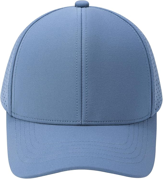 VOBOOM Men Quick Dry Baseball Cap Laser Cut Mesh Ball Curved Brim Snapback Hat