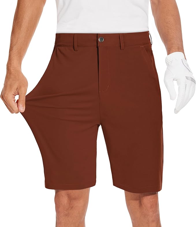 JWM Mens 7"/9" Stretch Golf Shorts - Lightweight Hybrid Casual Dress Work Flat Front Shorts with 5 Pockets Quick Dry UPF50