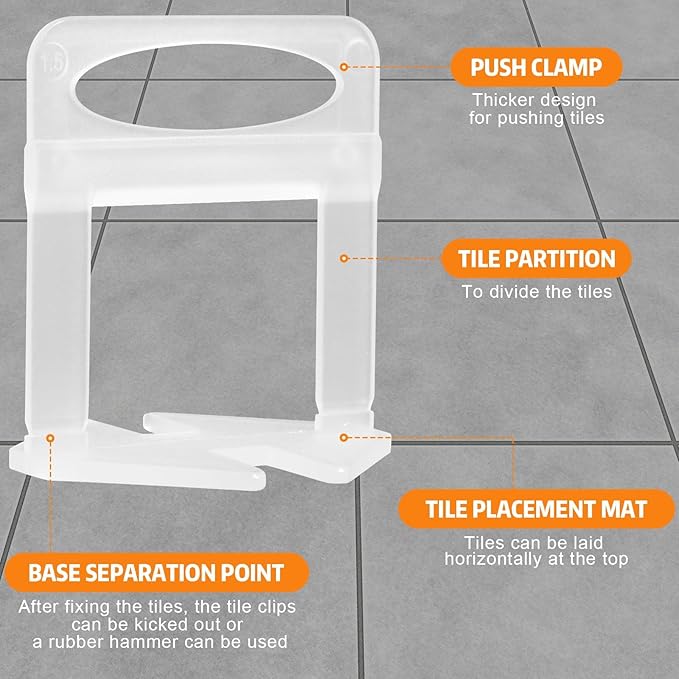 DGSL Tile Leveling System, 4500 Tile Spacers Clips 1/16 Inch Tile Tools - Image 5