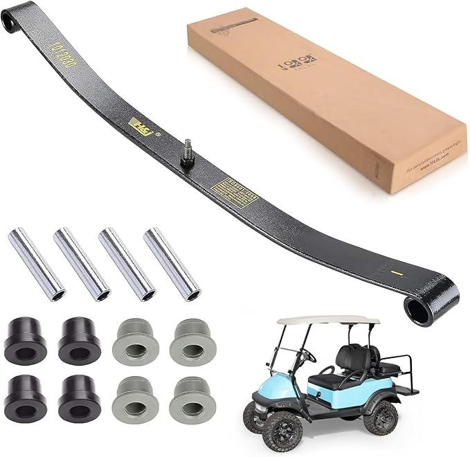 10L0L Golf Cart Heavy Duty Front Leaf Spring with Bushing Kit Fits Club Car DS 1981-UP Precedent 2004-2008, Replaces Club Car OEM Number(s): 1010136 1012030 1012322 1013867
